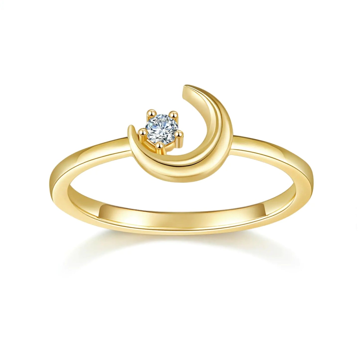 14K Gold Plated Rings- Cubic Zirconia Simulated Diamond Band Ring